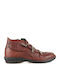 Leder Stiefeletten Damen Tabac Braun