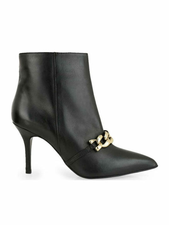 Leder Stiefeletten Damen Schwarz
