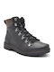 Leder Stiefeletten Damen Schwarz