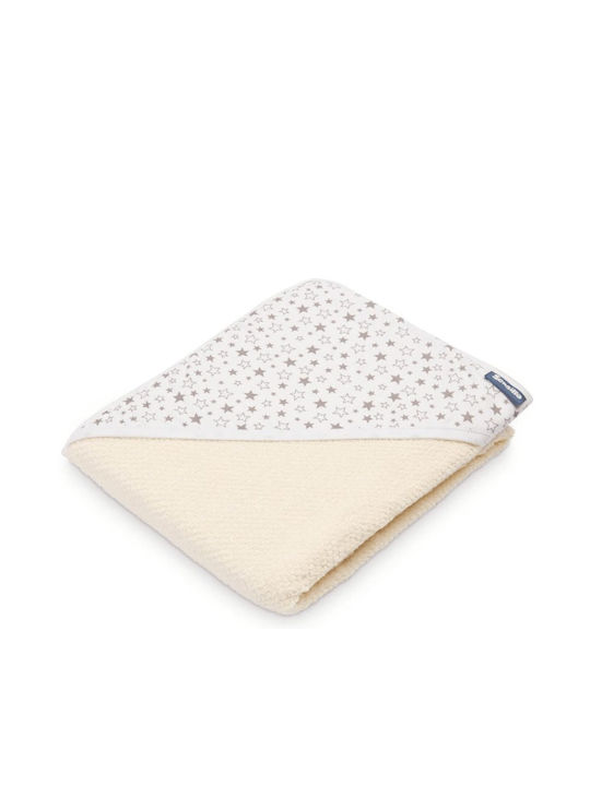 Sensillo Baby Bath Towel Hooded Ecru 100x100cm