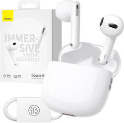 Baseus Bowie WX5 Earbud Bluetooth Handsfree Headphone with Charging Case White