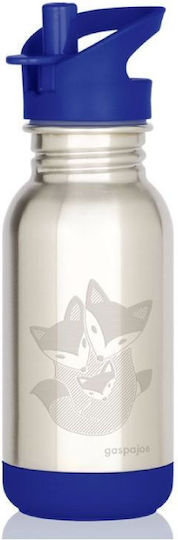 Gaspajoe Loopy Foxes Παιδικό Παγούρι Σιλικόνης Non Spill Μπλε 400ml