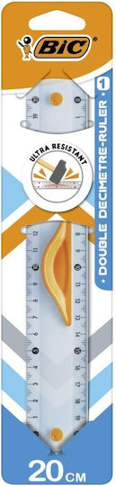 BIC Lineal Kunststoff Transparent 20cm mit Griff