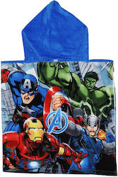 Kids Beach Poncho Avengers Light Blue 100 x 50cm