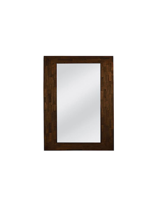 Liberta Woody Wall Mirror with Brown Wooden Frame 110x70cm 1pcs