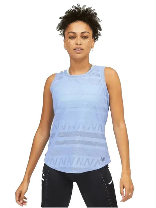 New Balance Women's Athletic Blouse Sleeveless Light Blue