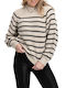 Sisters Point Damen Langarm Pullover Gestreift Beige