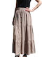 Women's long skirt with dark beige buttons (DRE155)