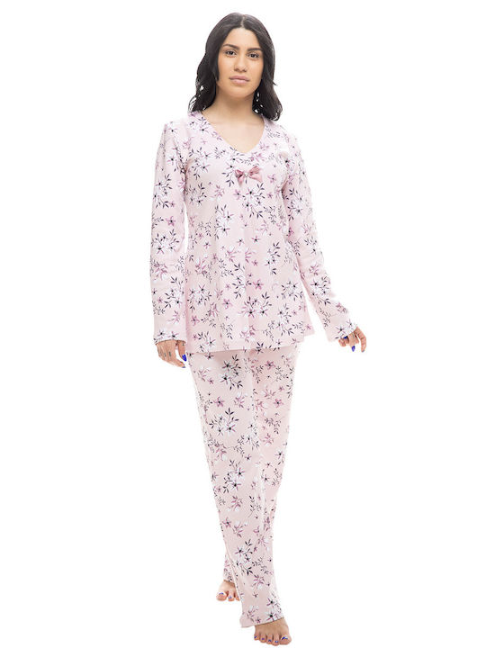 Koyote De iarnă Set Pijamale pentru Femei De bumbac Roz