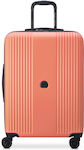 Delsey Ophelie Mittlerer Koffer Hart Coral Pink mit 4 Räder Höhe 66cm