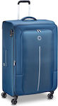 Delsey Caracas Großer Koffer Weich Blau mit 4 Räder Höhe 82cm