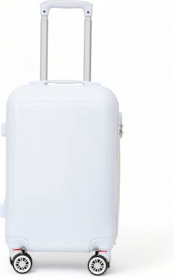 Olia Home Cabin Travel Suitcase Hard White with 4 Wheels Height 50cm.
