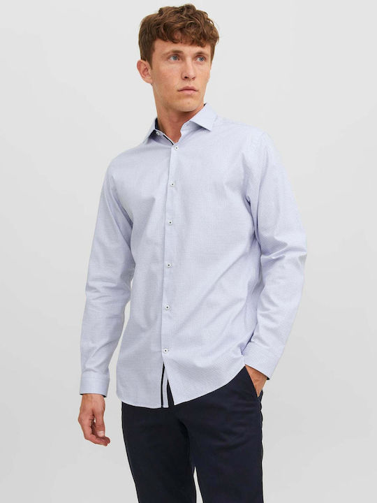 Jack & Jones Men's Shirt Long Sleeve Checked White