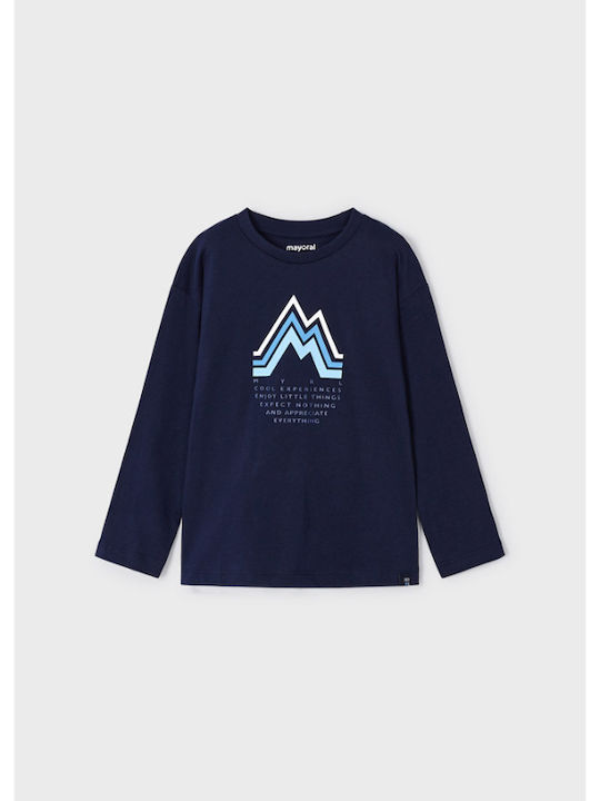 Mayoral Kids Blouse Long Sleeve Navy Blue