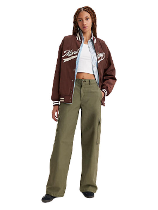 Levi's Women's Fabric Cargo Trousers Relaxed Fit Khaki A60770004
