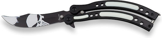 Albainox Skulls Schmetterlingsmesser Schwarz