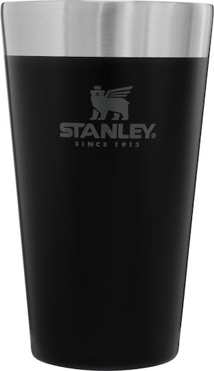 Stanley Adventure Stacking Vacuum Pint Ποτήρι Θερμός Ανοξείδωτο BPA Free 470ml Μαύρο