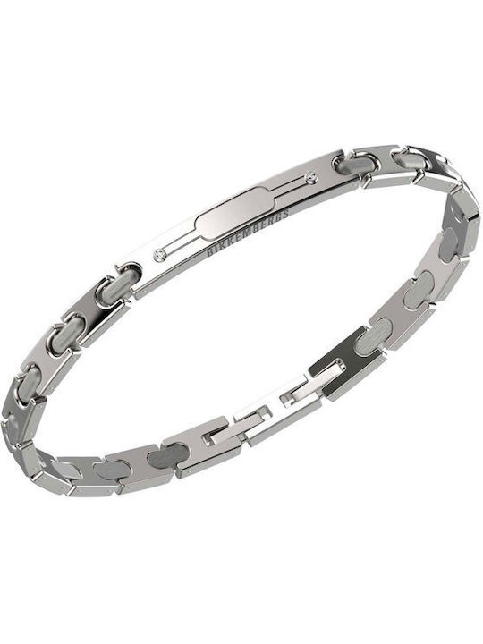 Bikkembergs Bracelet Handcuffs made of Steel with Diamonds