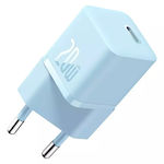 Baseus Φορτιστής Χωρίς Καλώδιο με Θύρα USB-C 20W Power Delivery / Quick Charge 5.0 Μπλε (GaN5 1C)