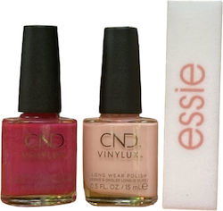 CND Gloss Nail Polish Set colourful & Buffer
