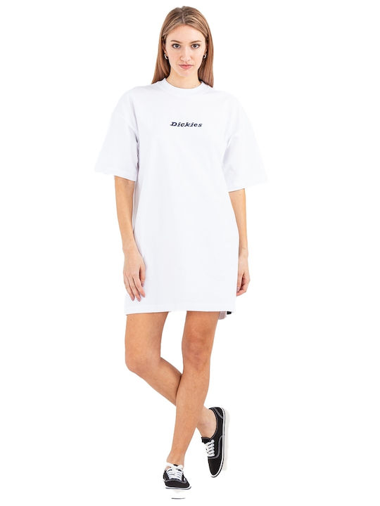 Dickies Mini Αθλητικό Φόρεμα Κοντομάνικο Λευκό