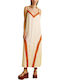 Summer Midi Slip Dress Beige