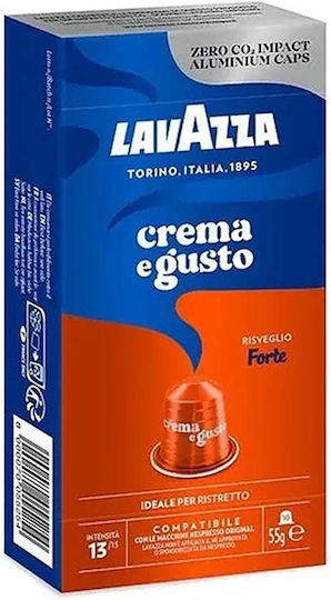 Lavazza Kapseln Espresso Crema E Gusto Forte Kompatibel mit Maschine Nespresso 10Mützen