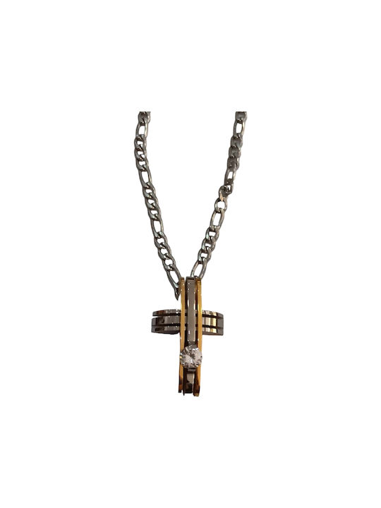 One Men's Cross from Steel with Chain