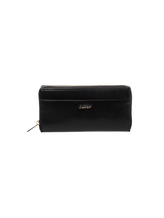 Lavor Large Leather Women's Wallet Black