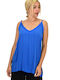 Potre Women's Summer Blouse with Straps & V Neck Blue