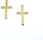 Metallic Pendant Motif for Jewelry in Shape Cross 1.55x0.95cm.