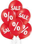 Set of 6 Balloons Latex Red 30cm