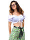 Γυναικείο Καλοκαιρινό Crop Top Off-Shoulder Κοντομάνικο Λευκό