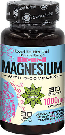 Cvetita Herbal Magnesium with B-Complex 30 табове