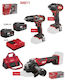 Skil D00211 Set Angle Wheel & Impact Drill Driver & Impact Screwdriver 20V with 2 Batteries 5Ah and Case