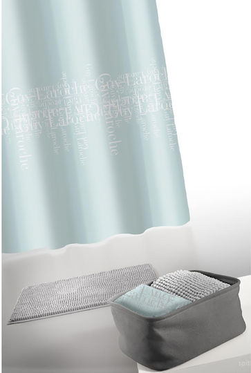 Guy Laroche Abbey Душ завеса Тъканна с куки 180x180см Σετ 4τμχ Silver Guy Laroche Abbey Душ завеса Тъканна с куки 180x180см Σετ 4τμχ Silver