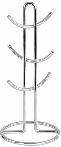 Metallic Mug Stand 15x15x32cm Silver