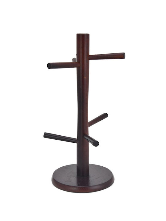 Karvounis Wooden Mug Stand 15x15x33cm Brown
