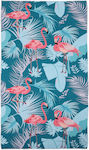 Flamingo Παιδική Πετσέτα Θαλάσσης Μπλε Φλαμίνγκο 140x70εκ.
