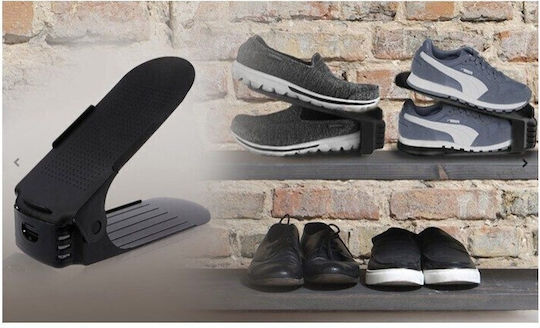 Plastic Shoe Storage Stand in Black Colour 25x10x6cm 12 Pieces