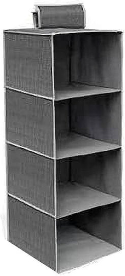 Tpster Fabric Hanging Clothes Shelf in Grey Colour 80x30x80cm