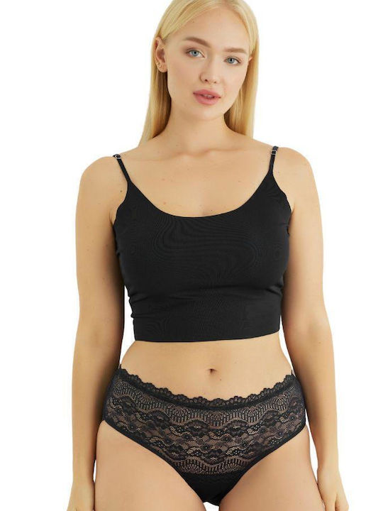 Sexen Femeie Slip cu Dantelă Negru