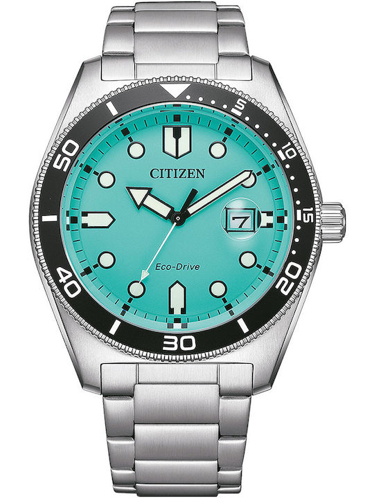 Citizen Ceas Barbatesc 43mm Eco - Drive cu Brățară Metalică Argintie