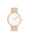 Picto Damen Uhr mit Gold Lederarmband