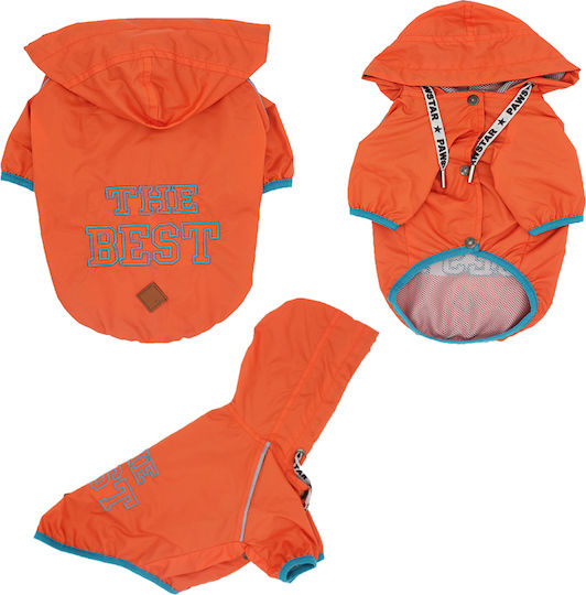 Glee Orange Waterproof Dog Coat with 24cm Back Length