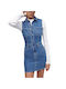 Karl Lagerfeld Καλοκαιρινό Mini Σεμιζιέ Φόρεμα Μπλε