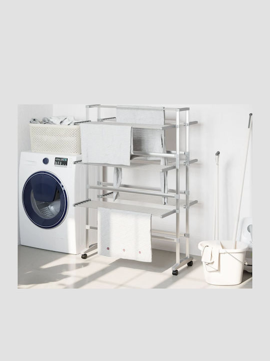 vidaXL Folding Floor Clothes Drying Rack Made of Aluminum with 36m Hanging Length