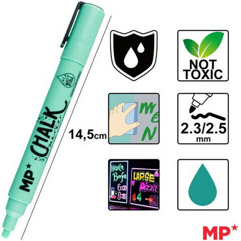 Madrid Papel Marker Turquoise Blackboard Liquid Chalk for Glass