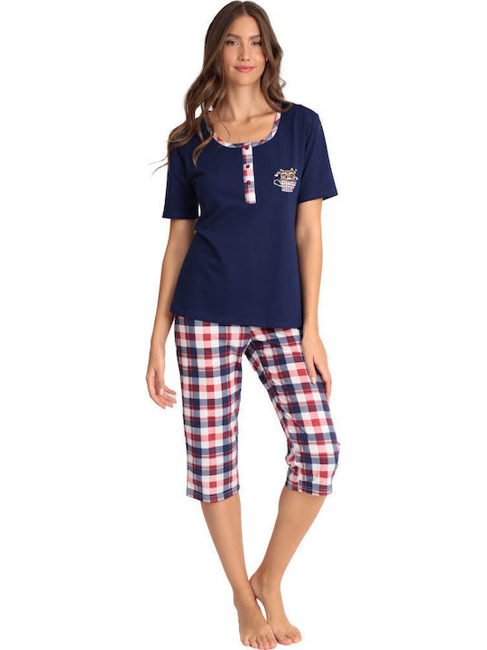 Lydia Creations Summer Women's Pyjama Set Blue