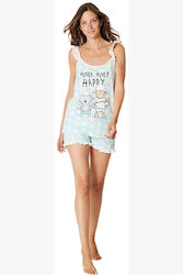 Eic-Pi Happy People Summer Women's Pyjama Set Green Eic-Pi Happy People Summer Women's Pyjama Set Green